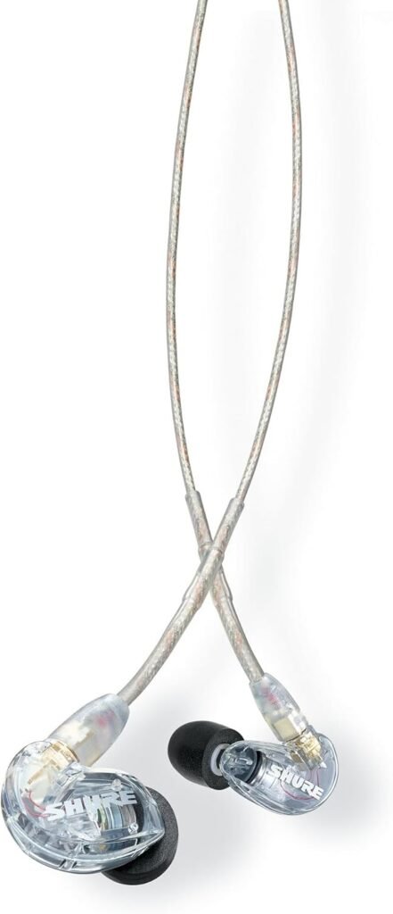 Shure SE215 PRO Wired Earbuds – Professional Sound Isolating Earphones, Clear Sound & Deep Bass, Single Dynamic MicroDriver, Secure Fit in Ear Monitor, Plus Carrying Case & Fit Kit – Clear (SE215-CL)